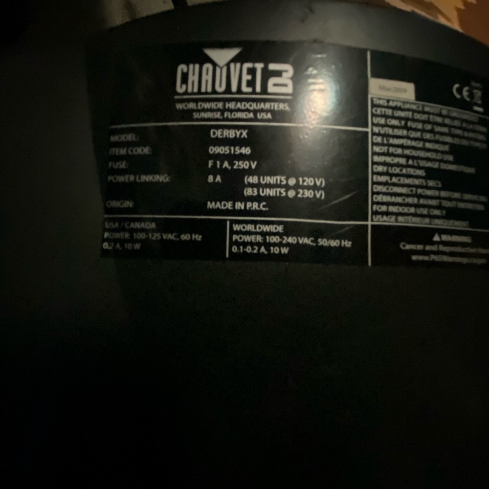 Chauvet Derby X Stage Light - Black